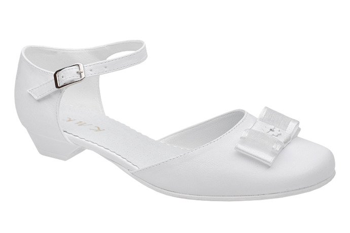 Pantofelki buty komunijne dla dziewczynki KMK 226 H Białe